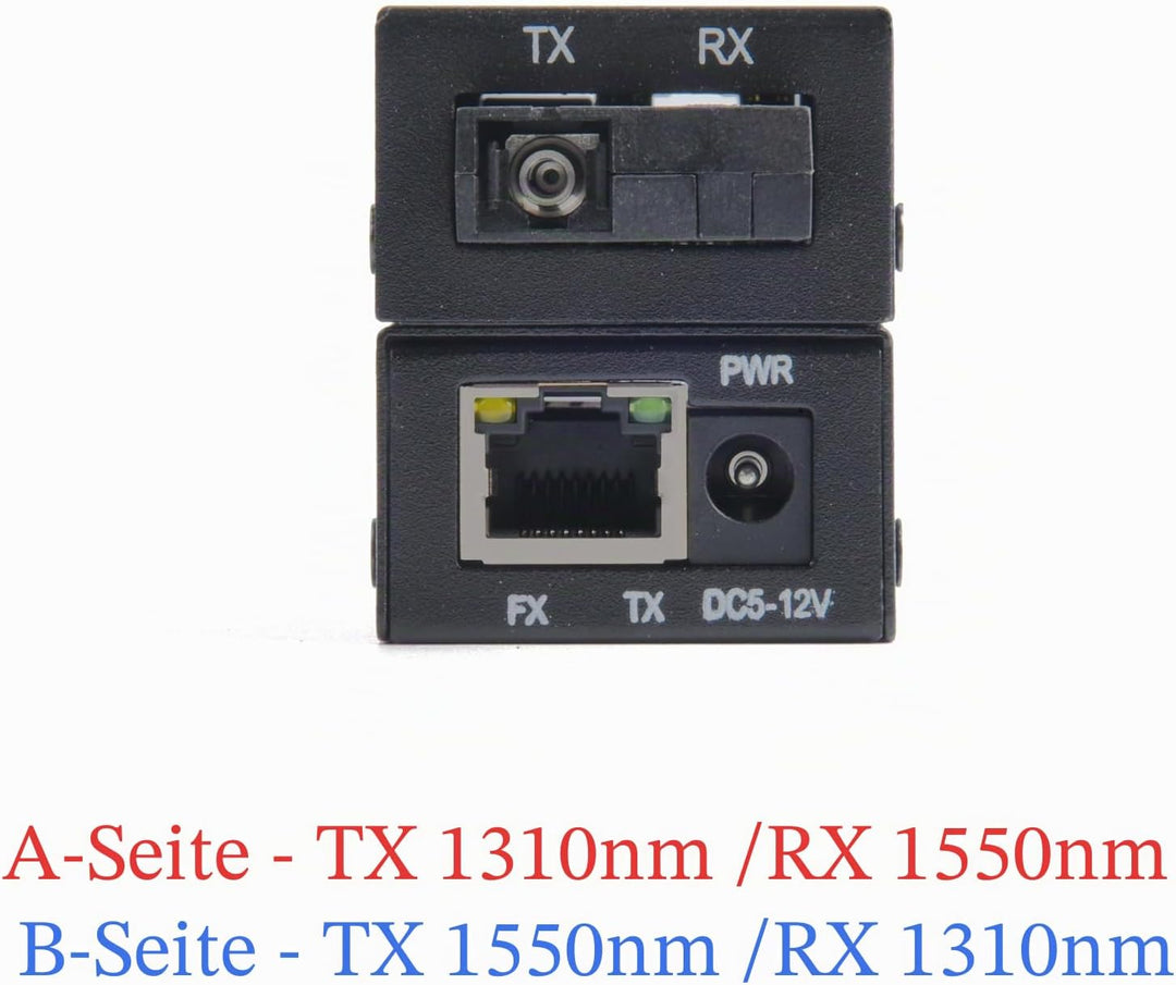 2 Stück Gigabit-Ethernet-Medienkonverter ,Gigabit-RJ-45-Anschluss, Gigabit-SC-Glasfaseranschluss, Er