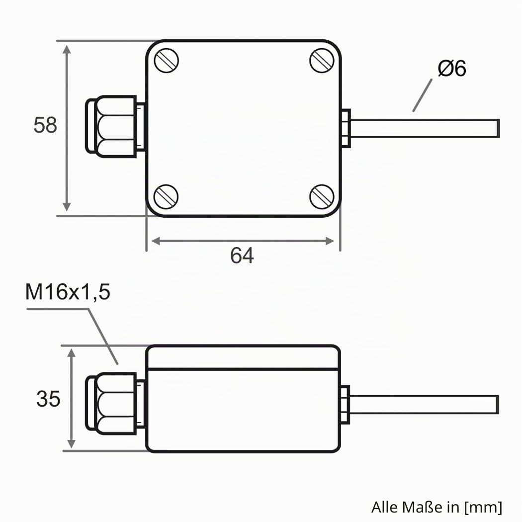 iOVEO 206AF02202 - Aussentemperatur-Messumformer mit Sensor PT1000, Aussenfühler Aktiv, 0-10V o. 4-2