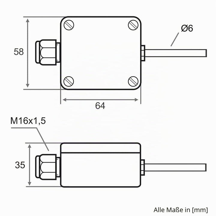 iOVEO 206AF02202 - Aussentemperatur-Messumformer mit Sensor PT1000, Aussenfühler Aktiv, 0-10V o. 4-2