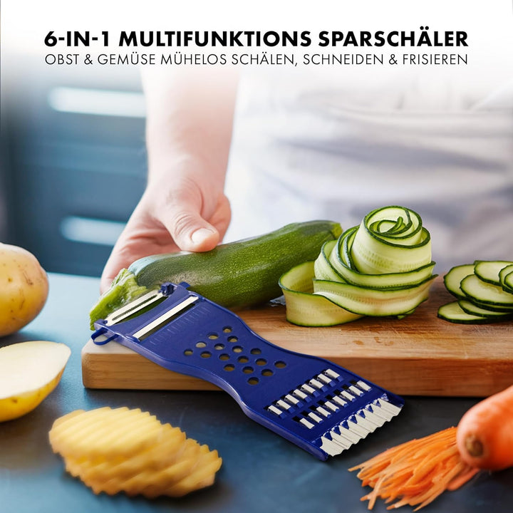 DER GEMÜSEFRISEUR | Obst und Gemüse mühelos schälen, schneiden und frisieren, 6-in-1, Multifunktions