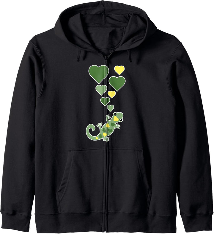 Netter Gecko mit Herzen Kapuzenjacke