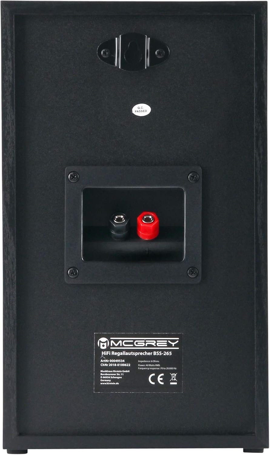 McGrey BMS-80 BK Micro-Stereo Anlage - inkl. Mini-Verstärker und Boxenkabel - Cinch und AUX-Eingang