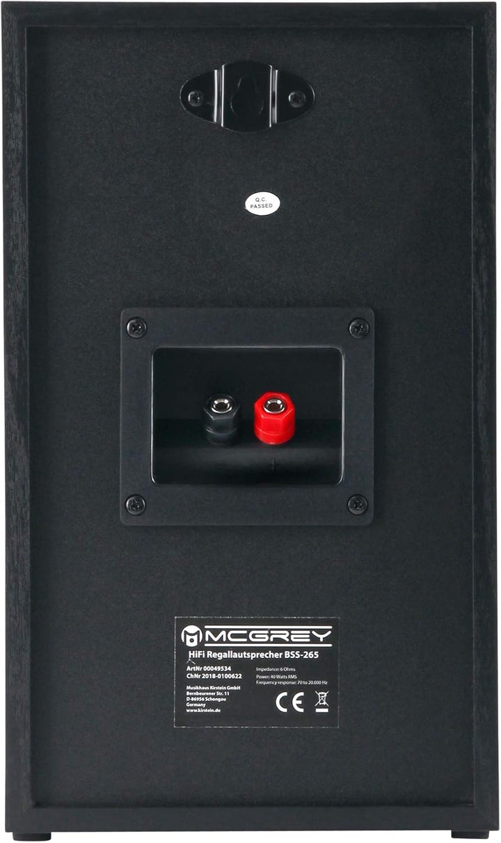 McGrey BMS-80 BK Micro-Stereo Anlage - inkl. Mini-Verstärker und Boxenkabel - Cinch und AUX-Eingang