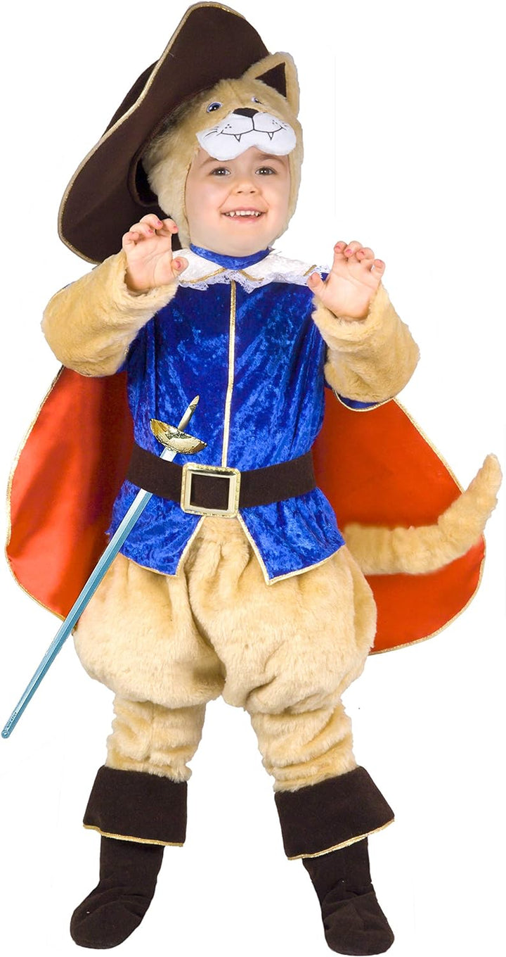Ciao Der gestiefelte Kater, Kostüm für Babys. 2-3 anni Beige/Blu/Rosso Blau/Rot 2-3 Jahre, Blau/Rot
