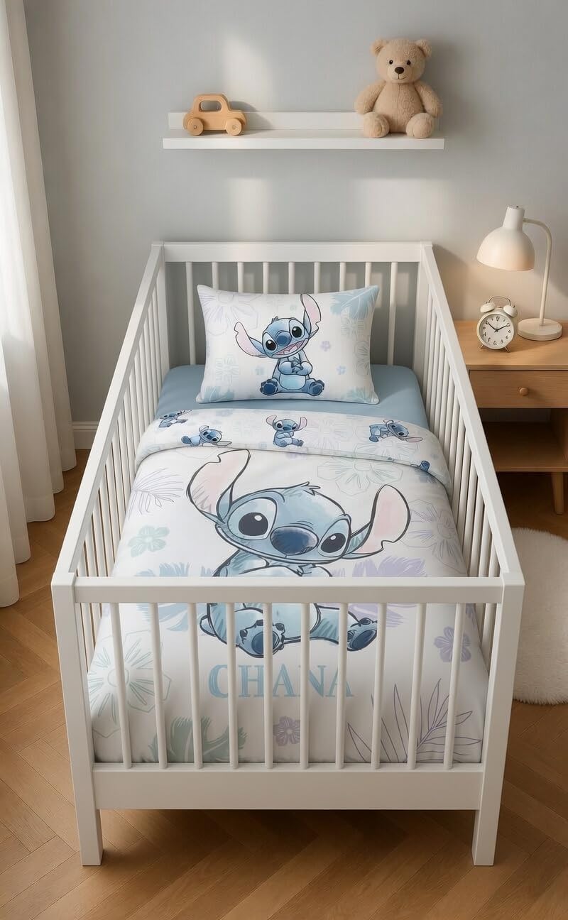 Jerry Fabrics Stitch Ohana Wendebettwäsche 100x135 cm mit Kissenbezug 100% Baumwolle