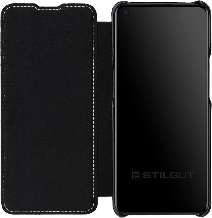 STILGUT Book Case kompatibel mit OnePlus 9 Hülle aus Leder zum Klappen, Klapphülle, Handyhülle, Lede