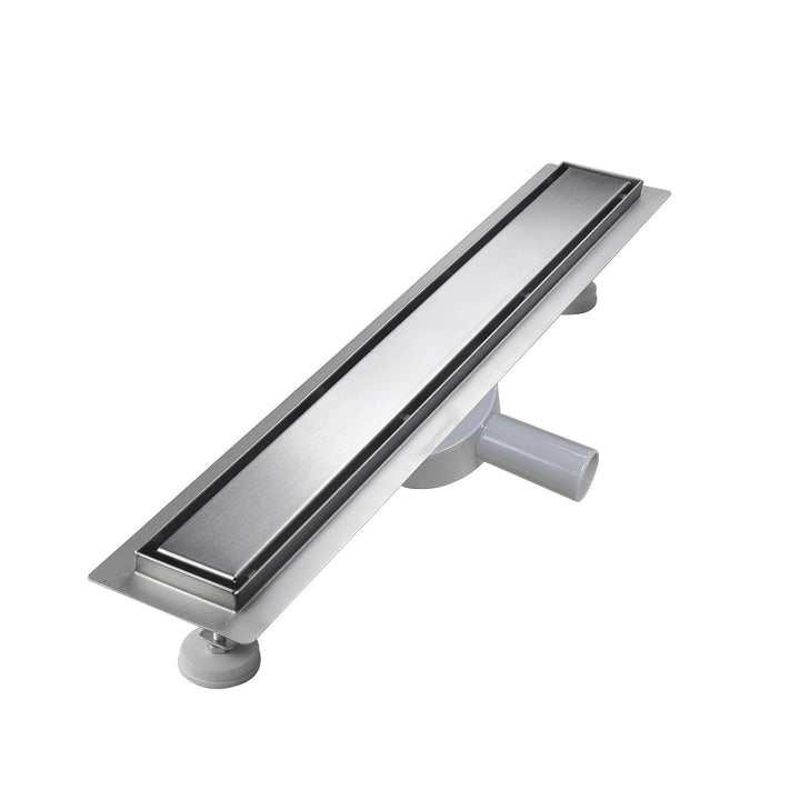 sunrik Duschrinne 70 cm, Befliesbar Duschrinne extra flach, Edelstahl Bodenablauf Komplettset mit 36