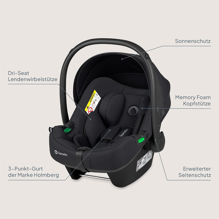 Lionelo ASTRID i-Size Baby Autositz 40-87 cm, Babyschale Gruppe 0+, Rückwärtsgerichtete Montage, 3-P