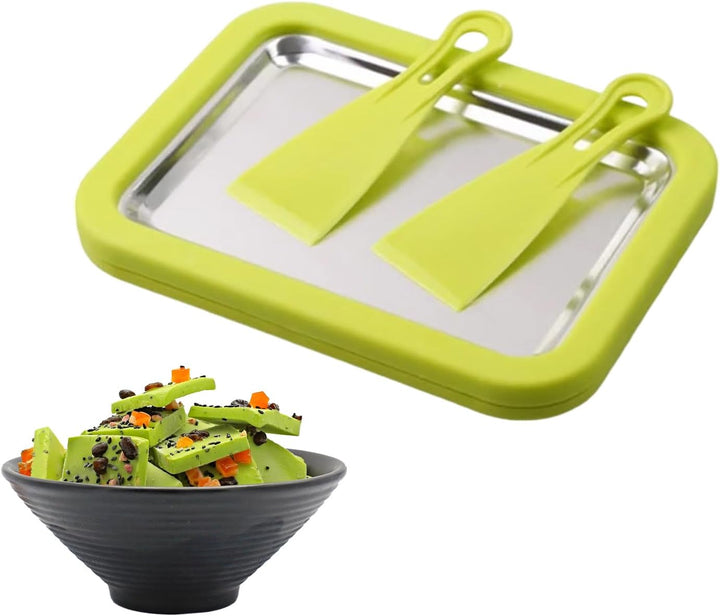Eiscreme-Rollmaschine mit 2 Schabern, 26 x 21 cm, gefrierbar, für sofortige DIY-Eiscreme, Rollen, fü