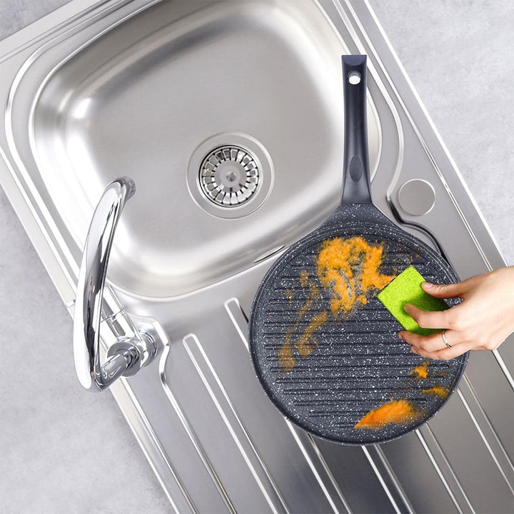 orion group Grillpfanne Grill Pfanne Aluminiumguss Antihaftbeschichtete für Gas Induktion Ø 27 cm GR