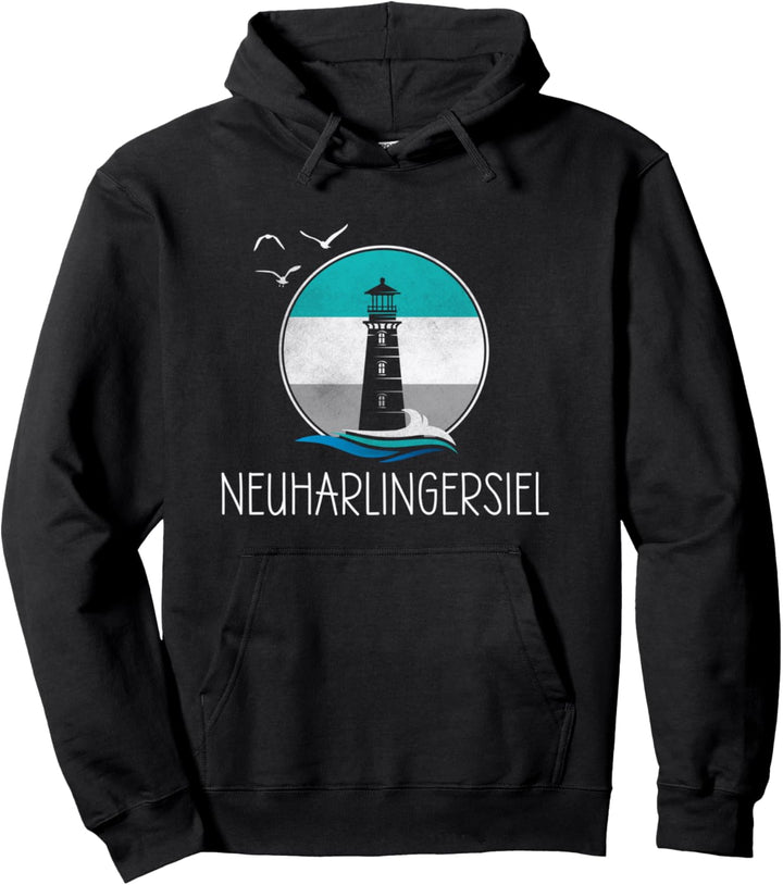 Vintage Neuharlingersiel Retro Nordsee Leuchtturm Küste Pullover Hoodie