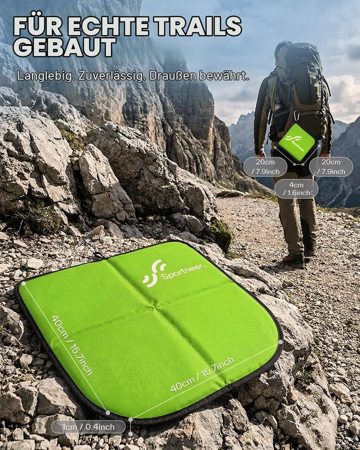 Sportneer Sitzkissen Outdoor, Sitzunterlage Outdoor Wasserdicht Oxford-Stoff Thermo Sitzkissen Faltb