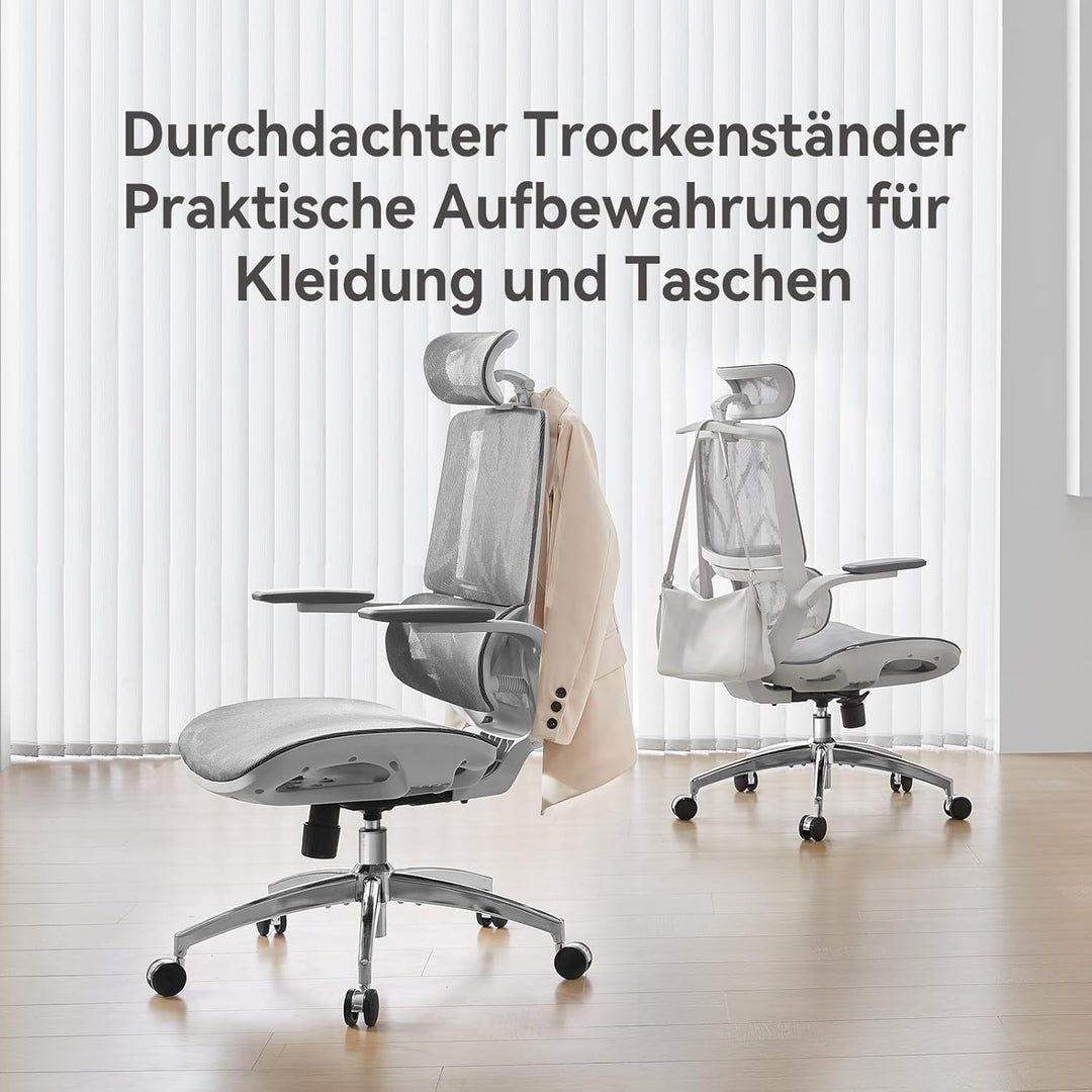 SIHOO M59AS Ergonomischer Bürostuhl mit 3D-koordinierbaren, hochklappbaren Armlehnen, Doppelsitzlehn
