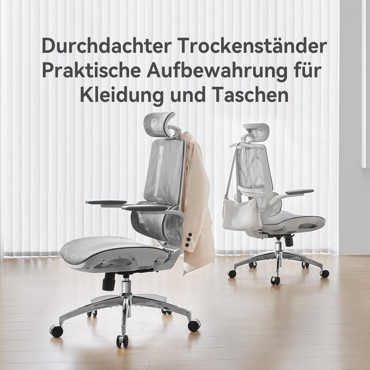 SIHOO M59AS Ergonomischer Bürostuhl mit 3D-koordinierbaren, hochklappbaren Armlehnen, Doppelsitzlehn