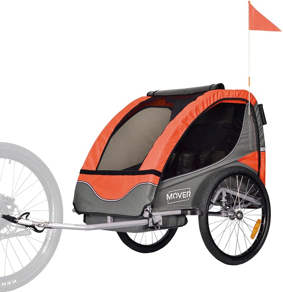 PAPILIOSHOP MOVER Anhänger Wagen und Kinderwagen für 1 oder 2 Kinder Orange, Orange