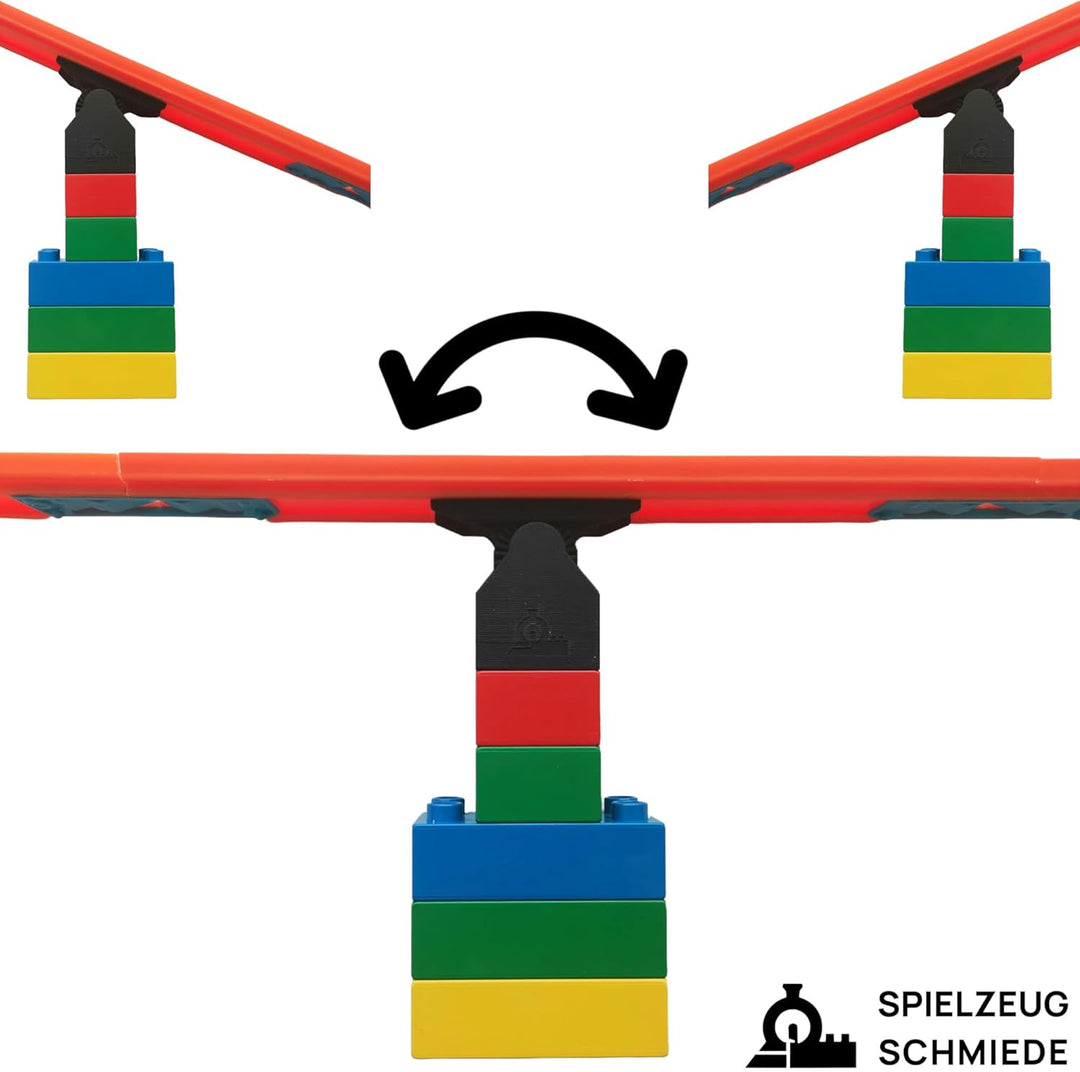 Adapter Set kompatibel mit HOT Wheels Tracks & LEGO DUPLO Steine - 8 Adapter (6 starr, 2 beweglich)