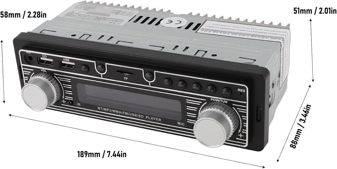Auto-Audio-Receiver, Single-Din-Multimedia-Autoradio, Bluetooth FM, MP3 USB, SD-Digital-FM-Radio-Aud