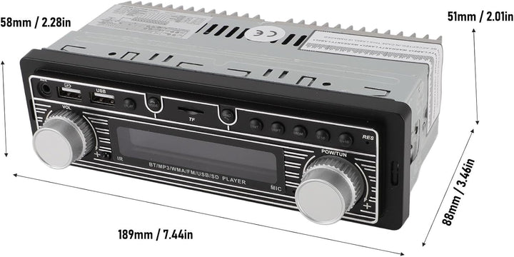 Auto-Audio-Receiver, Single-Din-Multimedia-Autoradio, Bluetooth FM, MP3 USB, SD-Digital-FM-Radio-Aud
