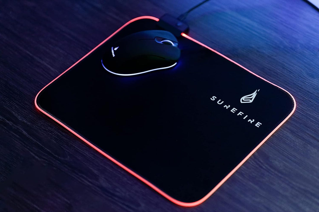 SureFire Silent Flight RGB-320 Gaming Mauspad, 320 mm x 260 mm x 3 mm, RGB Mauspad Gaming, wasserabw