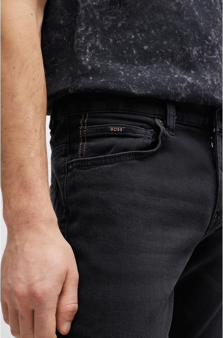 BOSS Herren Delaware BC-L-P Blaue Slim-Fit Jeans aus Super-Stretch-Denim 30W / 32L New - Black008, 3