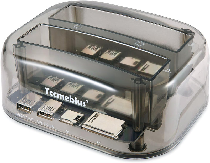 Tccmebius Festplatten Dockingstation, TCC-S865-DE USB 3.0 an SATA IDE Dual Slots Externe Festplatten