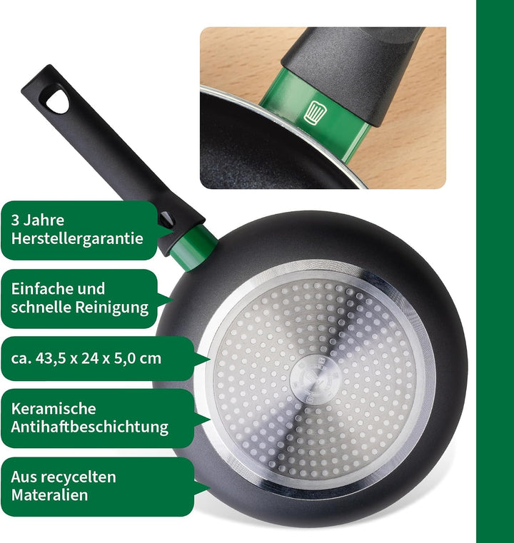 FACKELMANN Chefkoch Aluminium-Pfanne Ø24 cm Bielefeld mit Keramik-Antihaft-Beschichtung – Bratpfanne