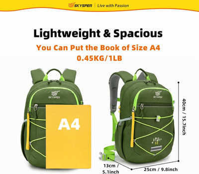 SKYSPER KIDS 12 Kinderrucksack Jungen & Mädchen für 3-8 Jährige, komfortabler Wanderrucksack Kinder