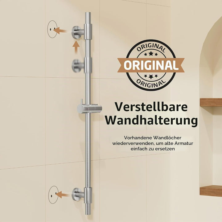 KES Duschstange Brausestange Edelstahl SUS 304 Wandstange Dusche Duschkopfhalterung Duschhalterung S