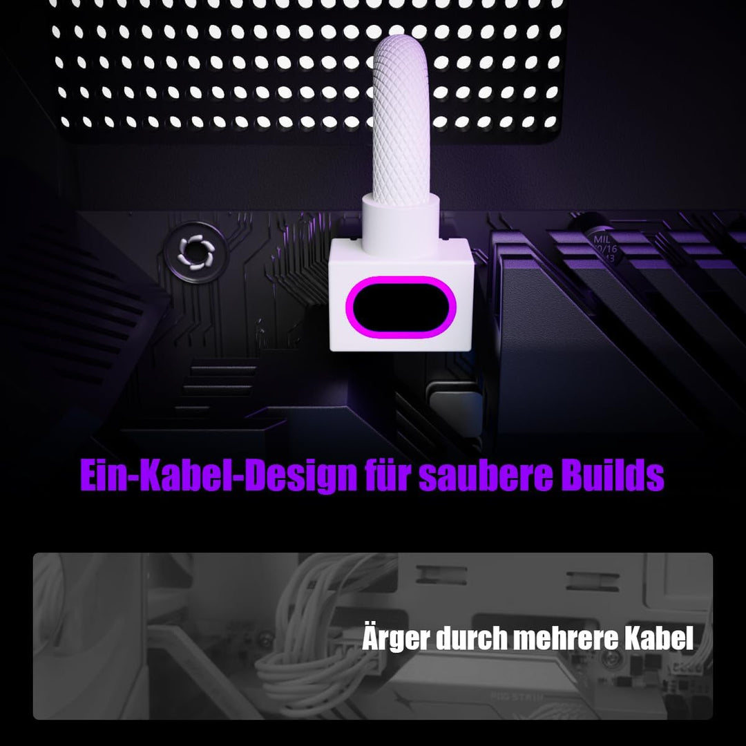 8-Pin CPU Verlängerungskabel,5V 3Pin ARGB SYNC für PC Stromversorgungskabel,18AWG für Kabelverlänger