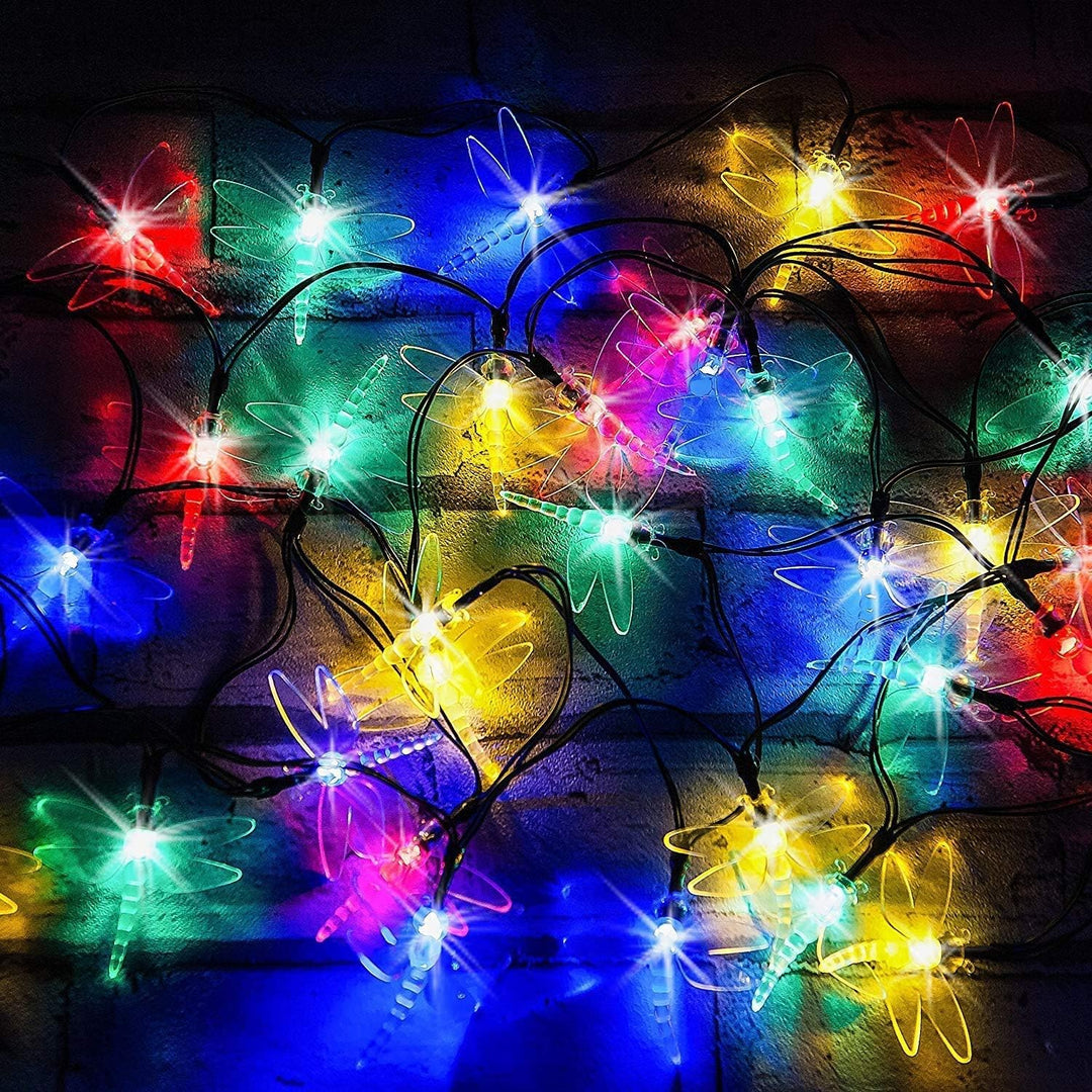 Solar Lichterkette Aussen, 20ft 30 LED Libelle Licht,Wasserdichte lichterkette Dekorative für Garten