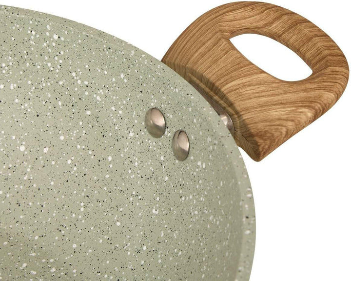 5Five – Grüner Wok aus Aluminium und Bakelit – 32 cm – 32,5 x 11,6 x 51,5 cm – Küchenzubehör, Kochen
