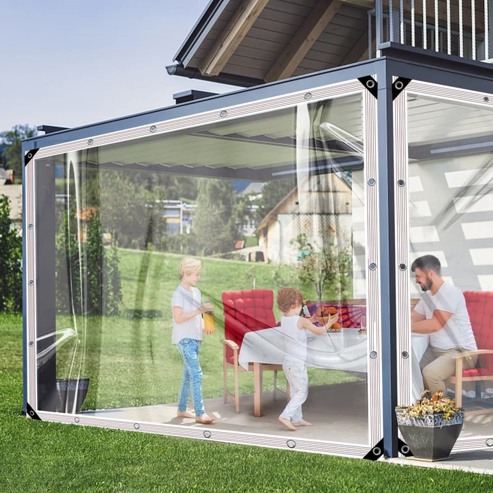 BCBIG wasserdichte Transparente PVC Plane Mit öSen FüR Garten Und Pavillon,Abdeckplane FüR Pflanzen,