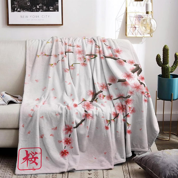 Japanische Kuscheldecke Flanell Decke Japanische-Muster Fleecedecke Flauschig Weich und Warme, Japan