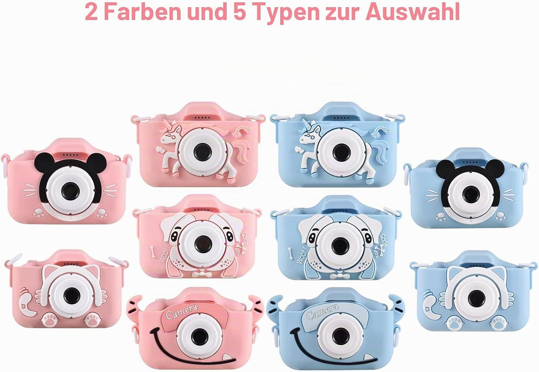 Andoer KinderKamera, Digitalkamera Kinder 1080P, 2,0" Kamera Kinder Fotoapparat mit Umhängeband, Ges