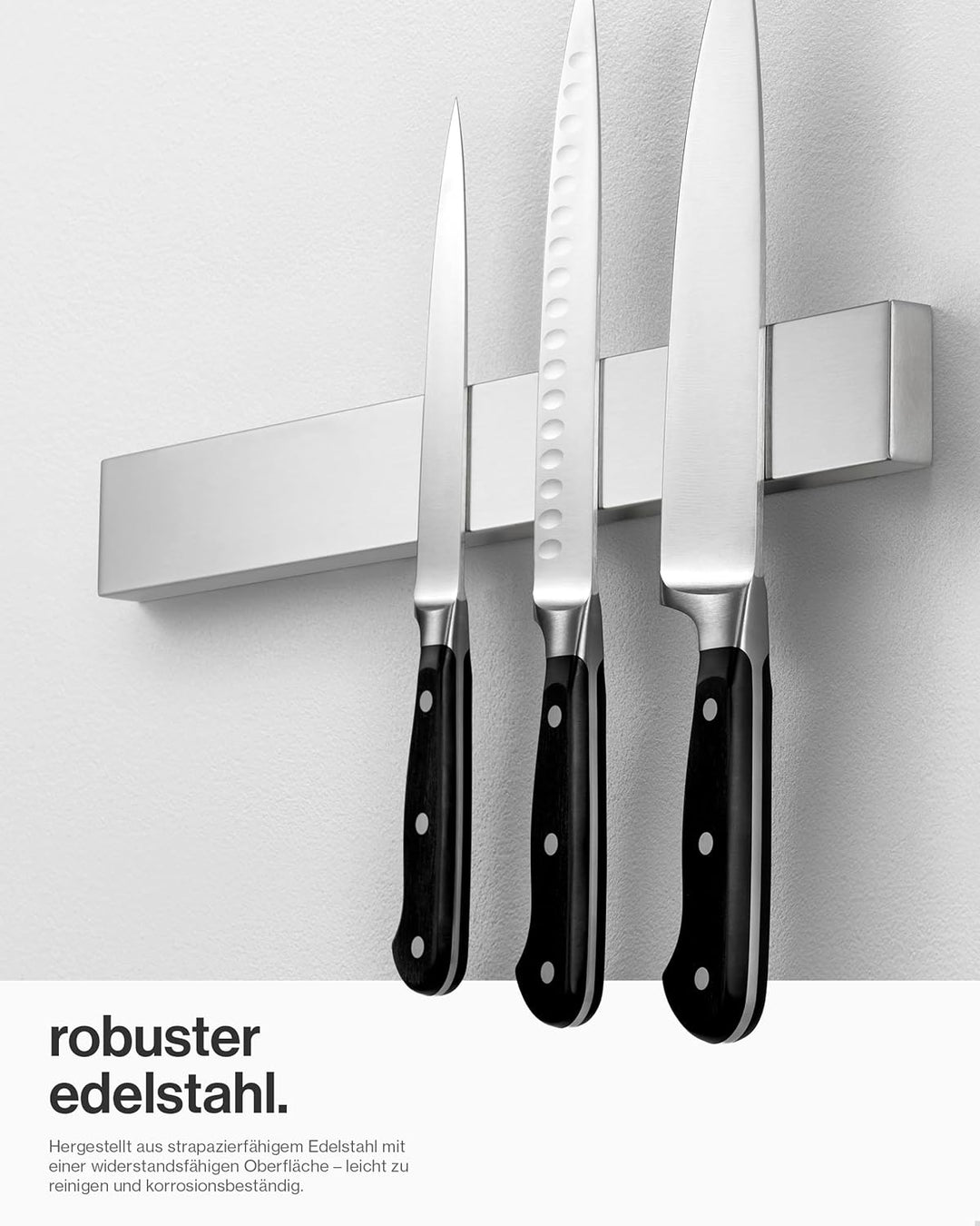 LARHN Magnetleiste Messer aus Edelstahl, 40cm - Messerhalter Magnetisch - Magnetischer Messerblock O