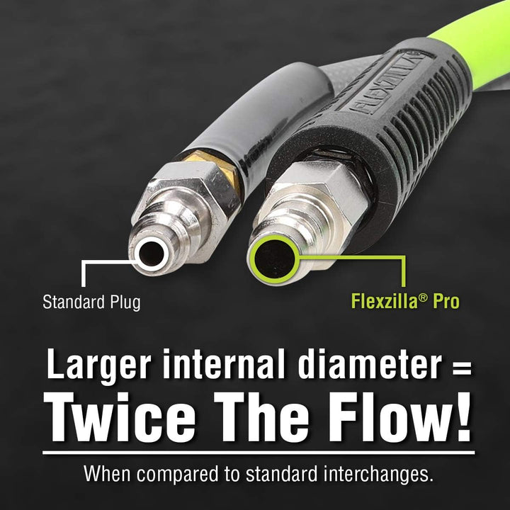 Flexzilla A53452FZ Pro High Flow Kupplungs- und Stecker-Set, 1/4 Zoll NPT, 3-teilig, silberfarben, 1