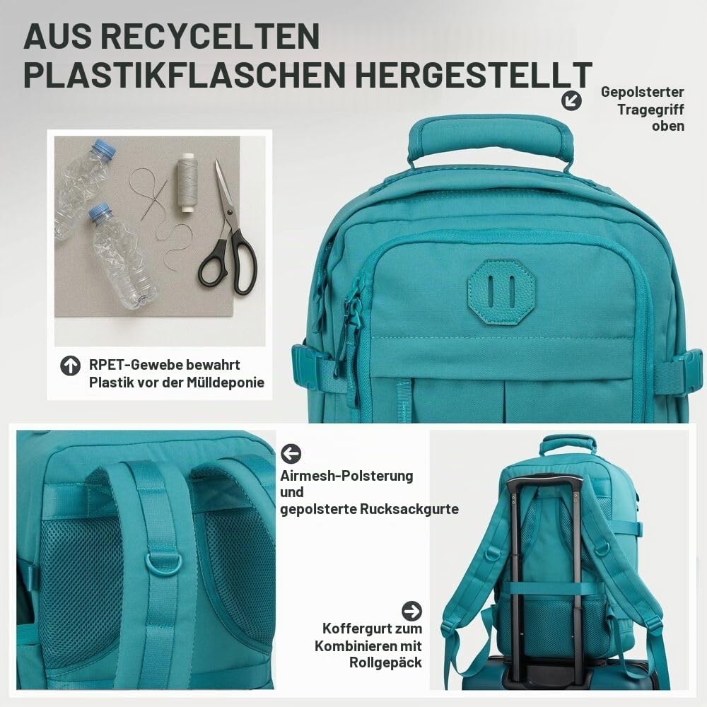 Cabin Max Metz 24L Handgepäck 40x30x20, Cabin Bag, Rucksack, Carry On, Fliegt Frei mit Ryanair, Wizz