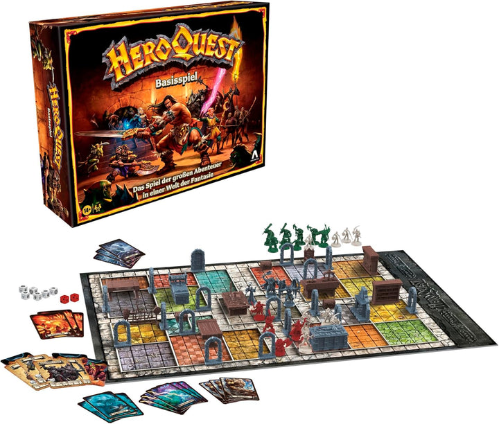 Avalon Hill HeroQuest Basisspiel, Dungeon Crawler Fantasie-Abenteuerspiel mit Miniaturen, ab 14 Jahr