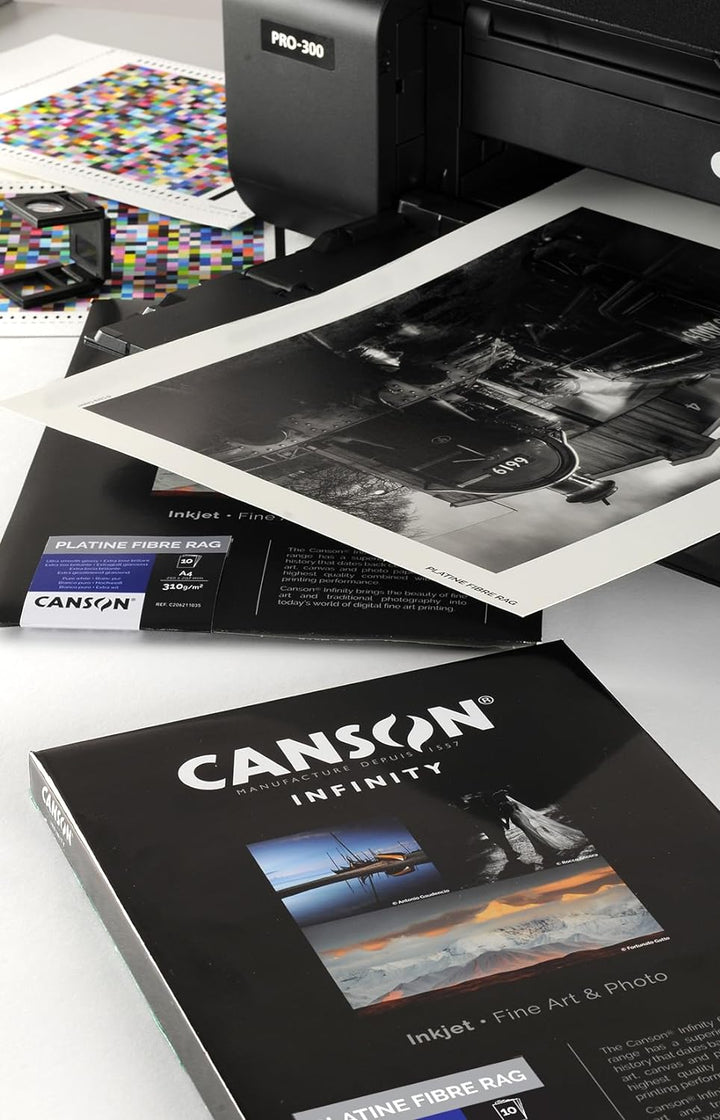 Canson 206211036 Platine Fibre Rag Box, Photopapier, A4 Weiss, A4