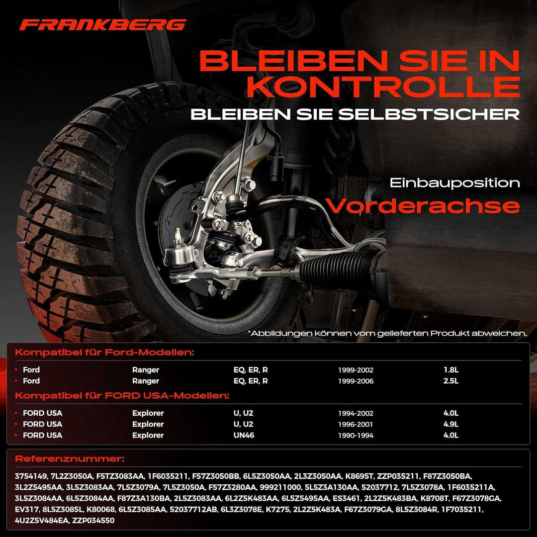 Frankberg 10x Querlenker Spurstangenkopf Koppelstange Vorne Kompatibel mit Explorer UN46 Explorer U