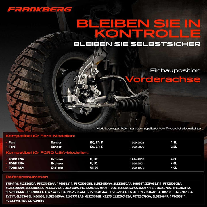 Frankberg 10x Querlenker Spurstangenkopf Koppelstange Vorne Kompatibel mit Explorer UN46 Explorer U
