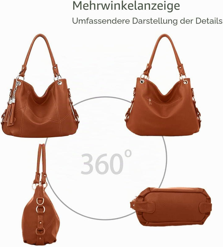 NICOLE & DORIS Damen handtasche Umhängetasche mit grosser Kapazität Weiche Ledertasche shopper Neue