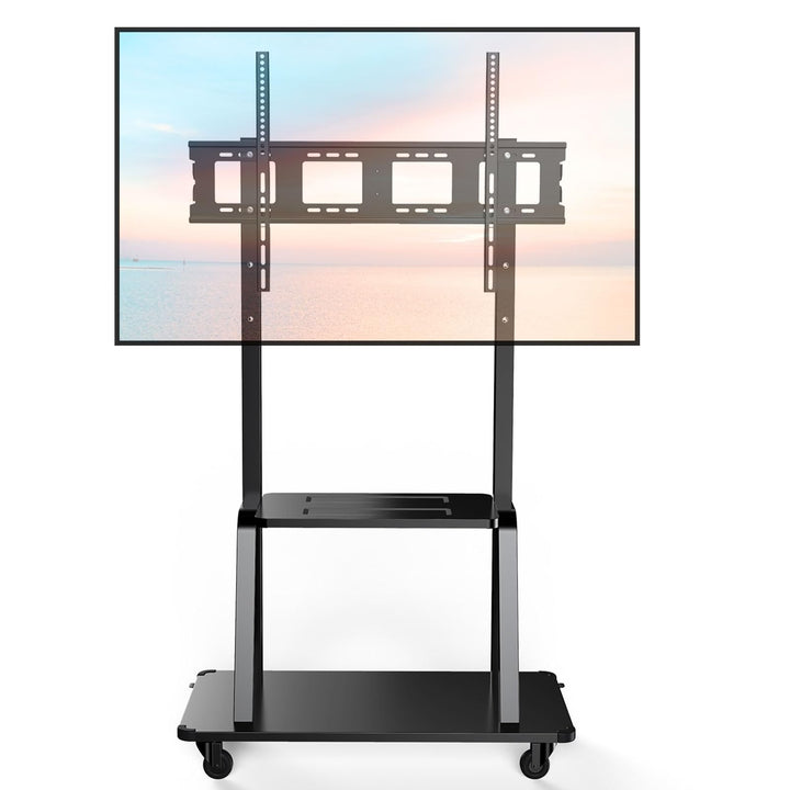 JXMTSPW TV Ständer Rollbar für 32-120 Zoll Fernseher, TV Wagen mit Tablett, Fernsehständer Höhenvers
