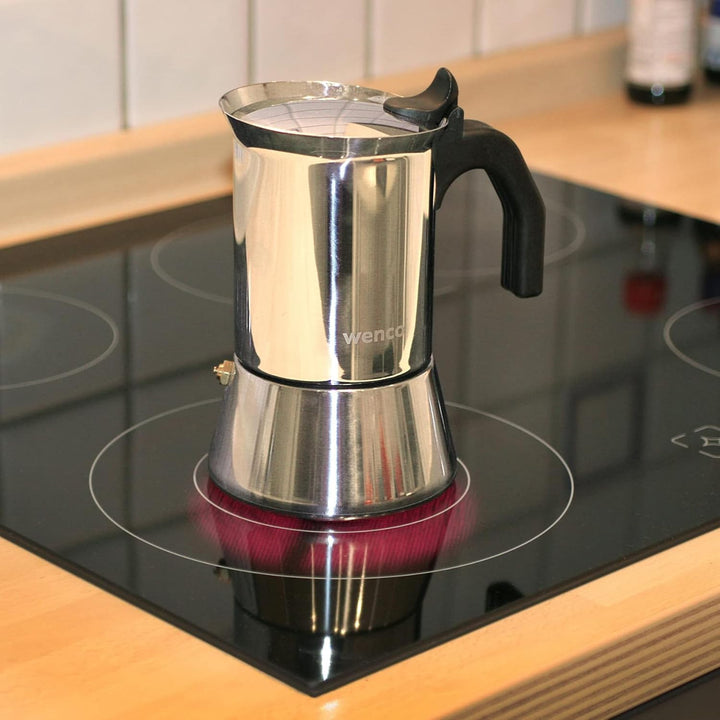 Wenco Premium Espressokocher, 4 Tassen, 500 ml, Für alle Herdarten inkl. Induktion, Mokkakanne aus E