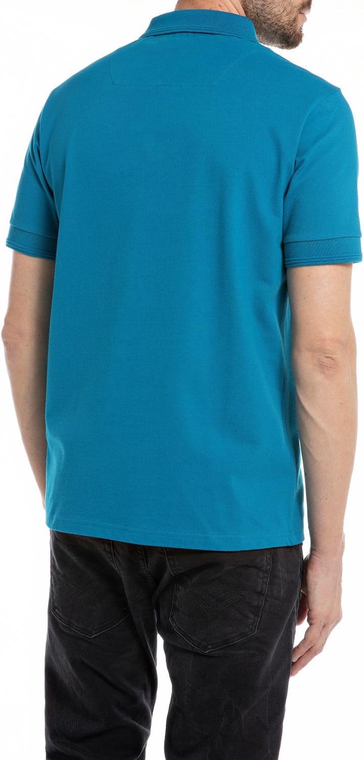 Replay Herren Polohemd XS Ming Blue 182, XS Ming Blue 182
