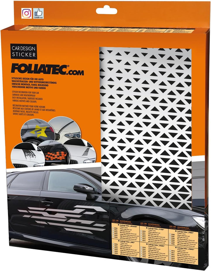FOLIATEC Scheiben Sticker Vector Auto Aufkleber, schwarz matt, 45 x 40 cm Schwarz Matt Vector, Schwa