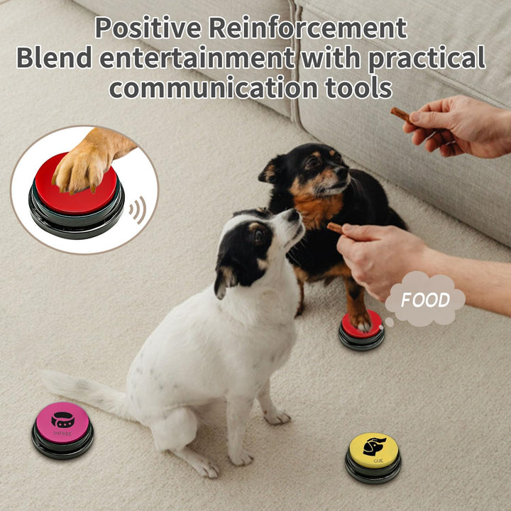 4 Stück Sprechender Hund Button Set, Hundetaste zum Sprechen mit Ihrem Hund, 30 Sekunden beschreibba