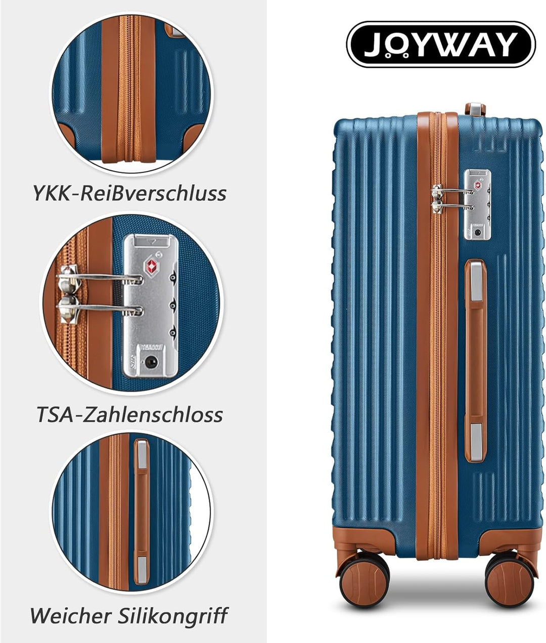 Joyway Grosser Koffer Hartschalen-Koffer Set mit 4 Rollen leichtes Reisekoffer Set mit TSA-Schloss a
