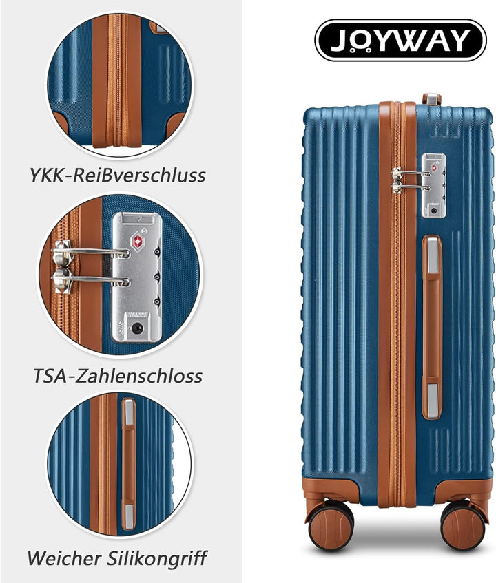 Joyway Grosser Koffer Hartschalen-Koffer Set mit 4 Rollen leichtes Reisekoffer Set mit TSA-Schloss a