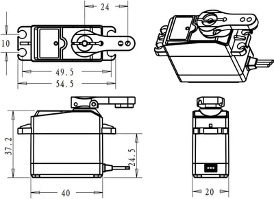 ANNIMOS 35kg kernloser digitaler Servomotor 7.4V Edelstahl Getriebe wasserdicht 1/8 1/10 1/12 Standa